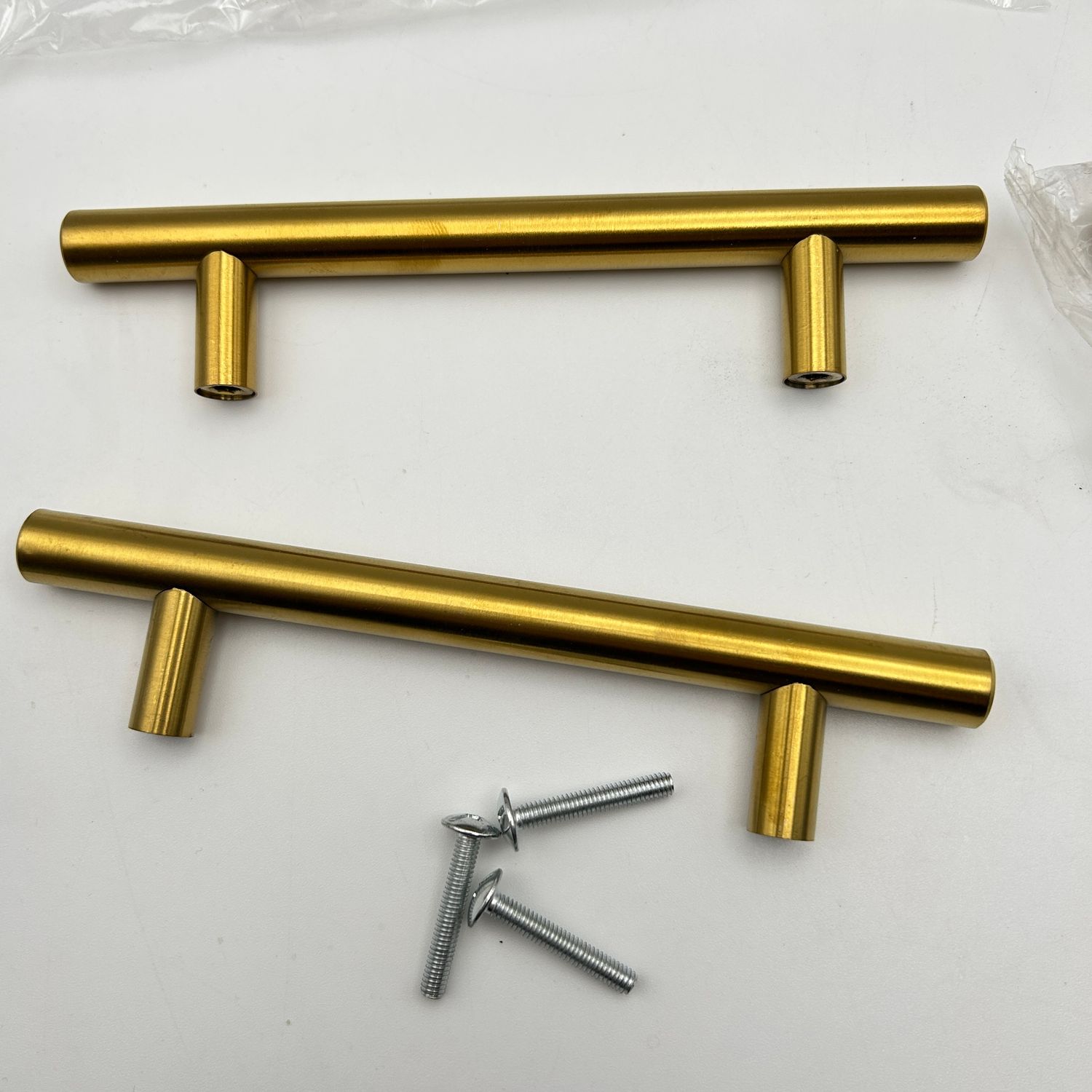 goldenwarm 5 sztuk uchwytów meblowych, złote, LS201GD128, 128 mm, stal nierdzewna