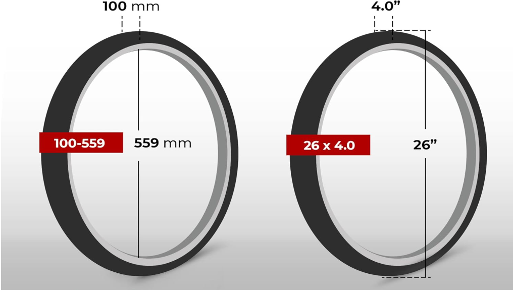 Fincci Fatbike 2 opony rowerowe 26 x 4,0 cala – składane opony MTB 100-559 do rowerów