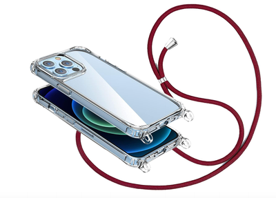 Etui Ochronne iPhone 12 Mini 5.4, z Paskiem, Naszyjnik na Sznurku, Niebieskie