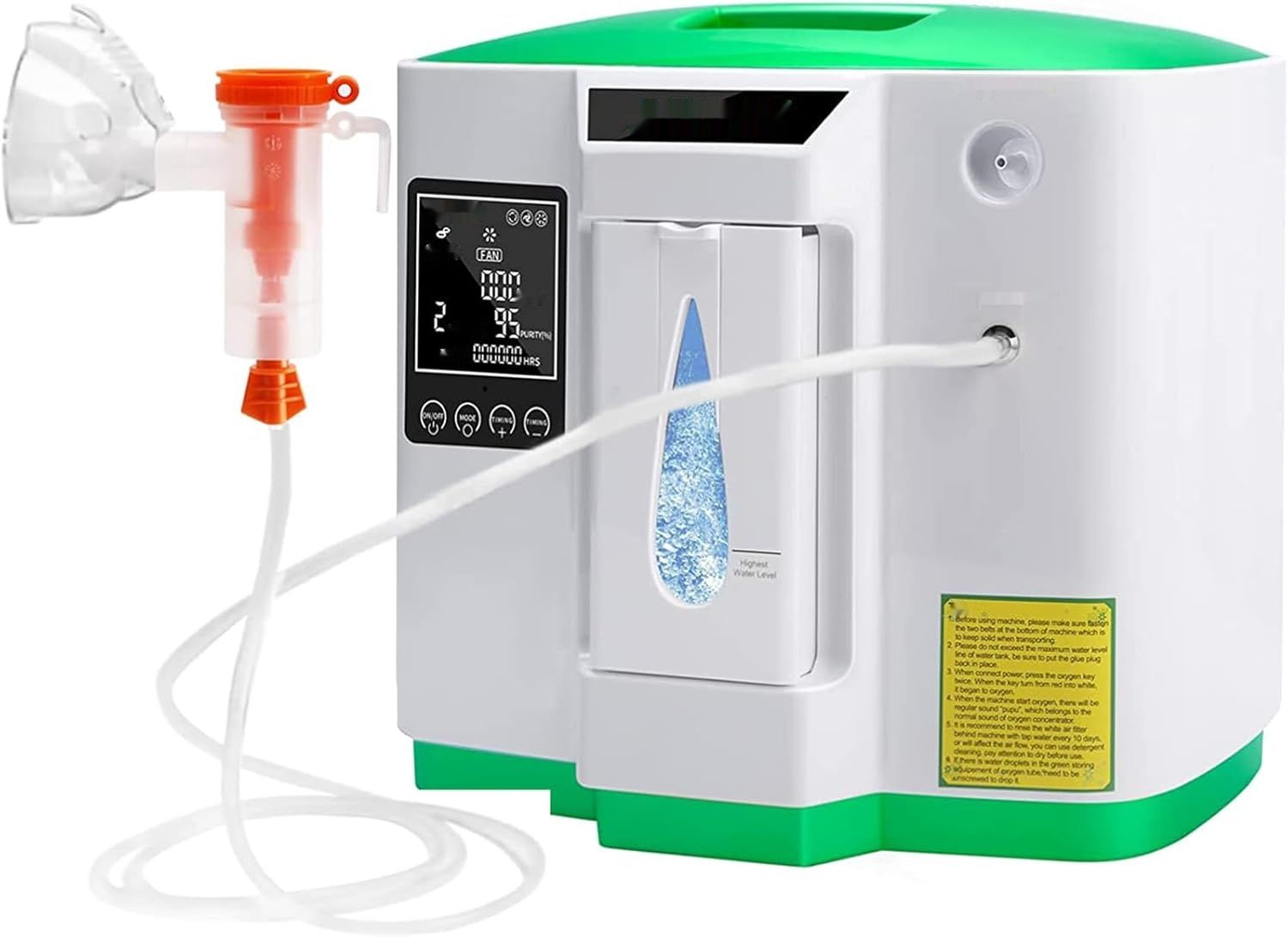 DEDAKJ Koncentrator tlenu DE-2AW, przepływ 2-9 L/min, czystość 30%-90%