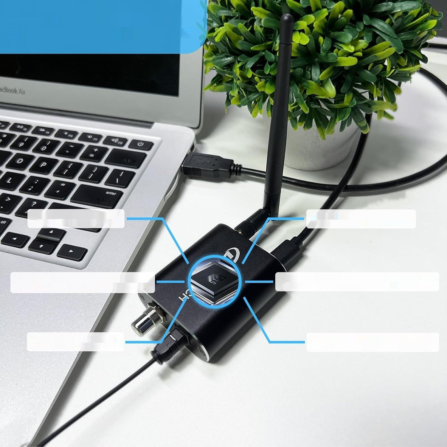 DSD TECH SH-AB10A Adapter Bluetooth 5.1 USB C Coaxial Toslink Spdif
