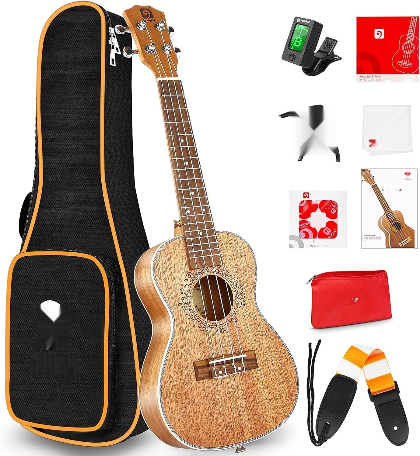 Vangoa Tenor Ukulele 26 cali z litego mahoniu Akustyczny zestaw