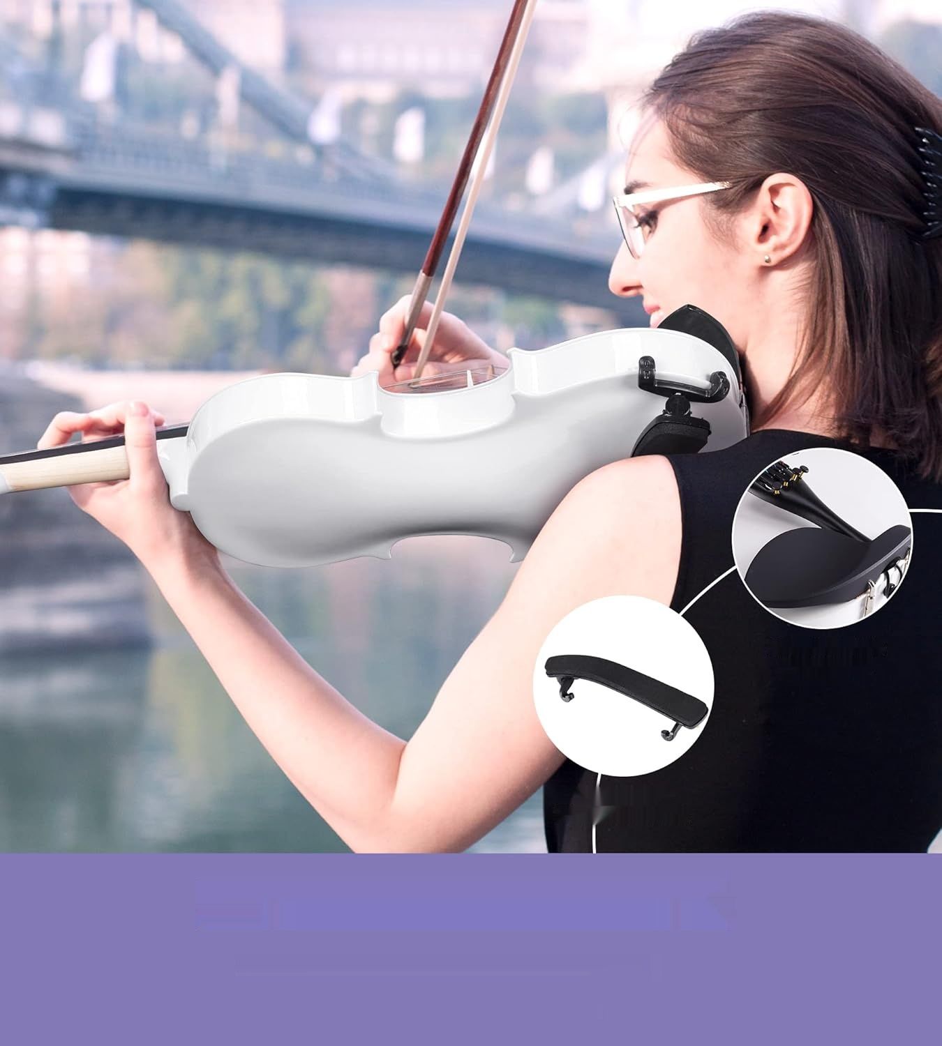 Vangoa 4/4 Skrzypce Concerto Violin z Futerałem, Biały