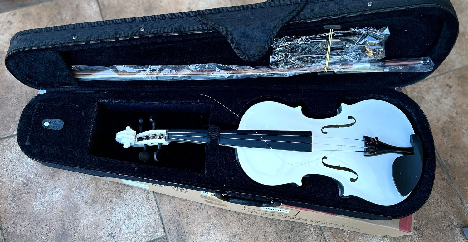 Vangoa 4/4 Skrzypce Concerto Violin z Futerałem, Biały