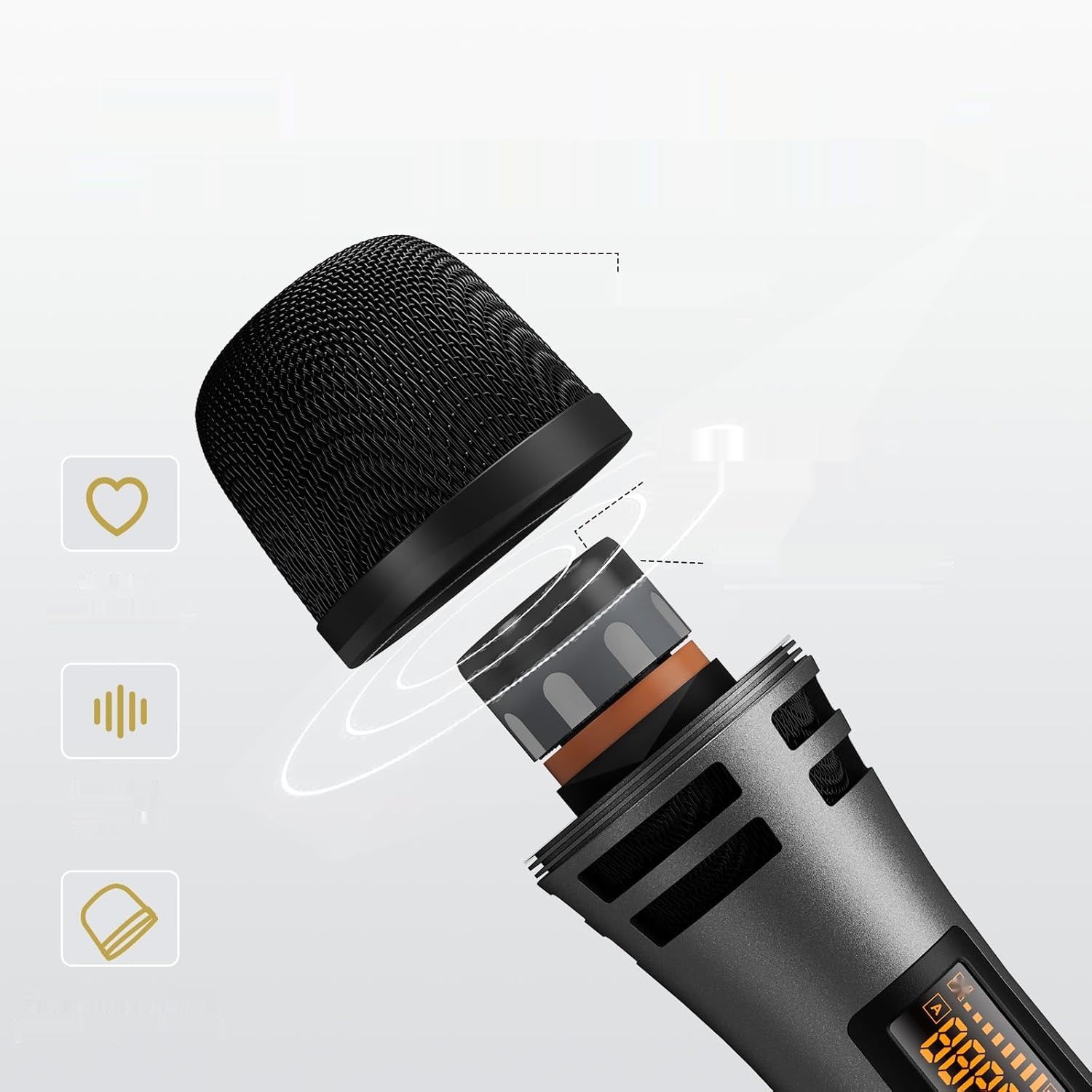 TONOR Profesjonalny zestaw mikrofonów UHF TW350 Szary