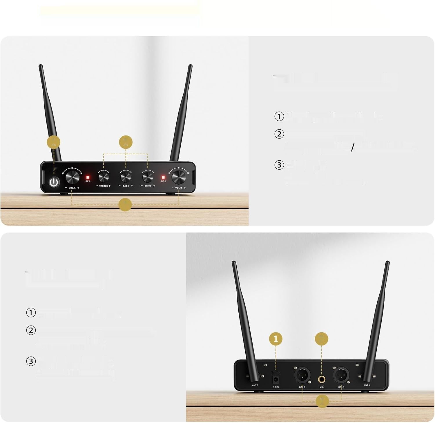 TONOR Profesjonalny zestaw mikrofonów UHF TW350 Szary