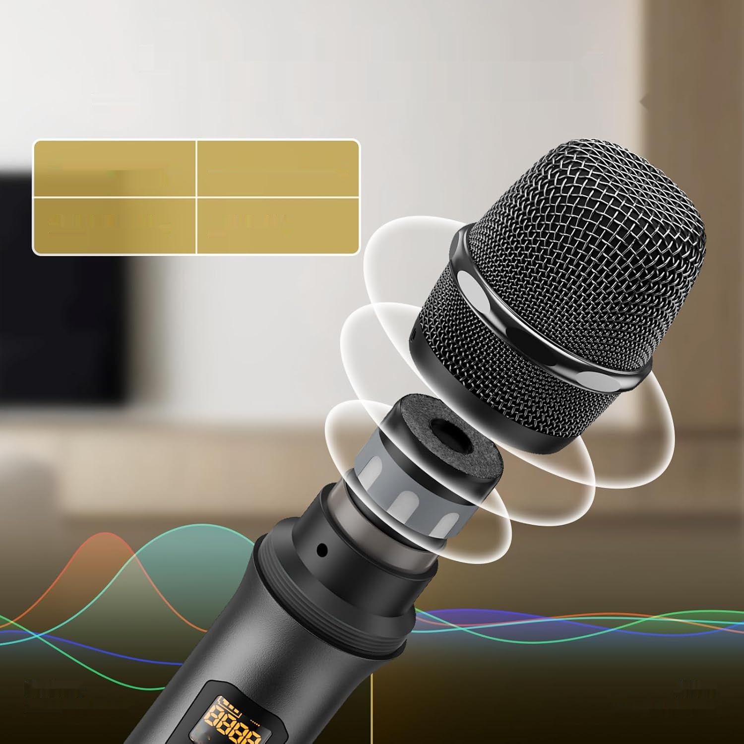 TONOR Mikrofon bezprzewodowy UHF, podwójny, metalowy, z odbiornikiem, 60 m