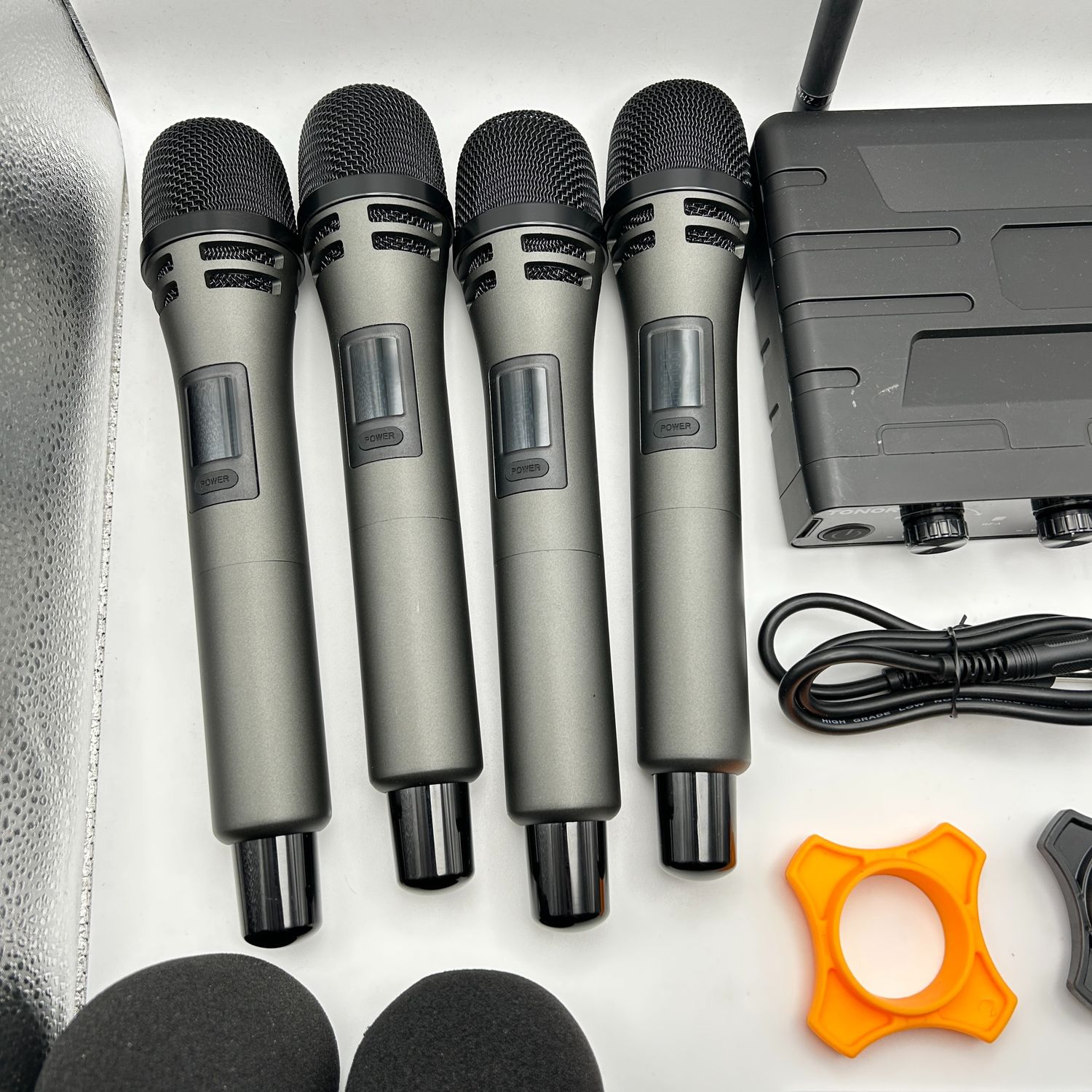 TONOR 4x5-kanałowe bezprzewodowe mikrofony, zasięg 60m UHF, idealne na wesela.
