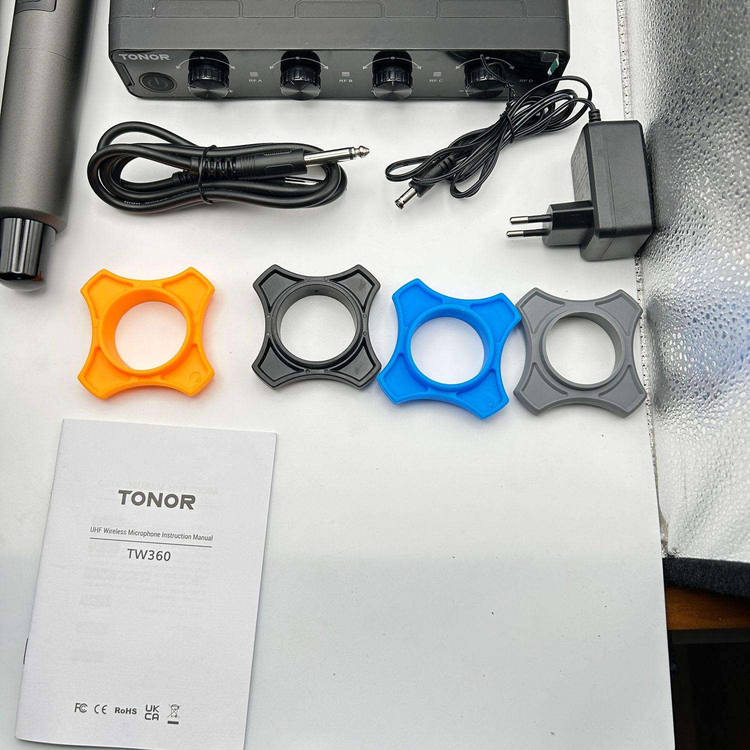 TONOR 4x5-kanałowe bezprzewodowe mikrofony, zasięg 60m UHF, idealne na wesela.