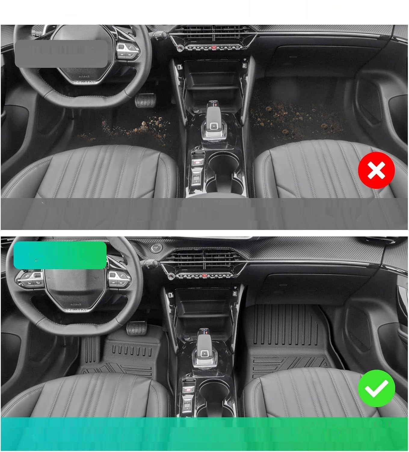 GAFAT TPE Dywaniki Peugeot 2008 II P24 2019+ Wysoka Krawędź 6-10 cm
