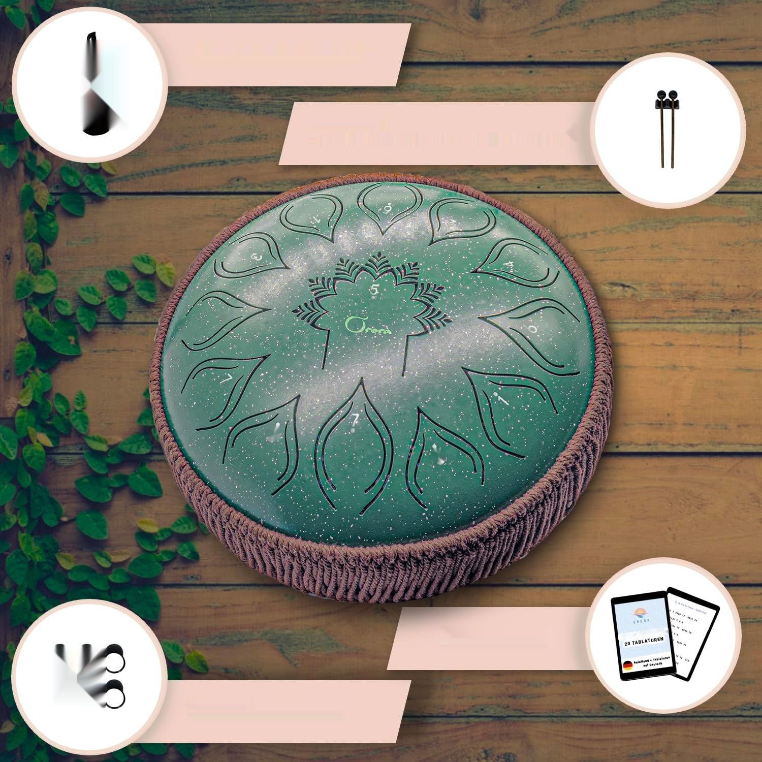 ORORA Bęben Zębowy 12 Calowy 13 Tonów - Handpan