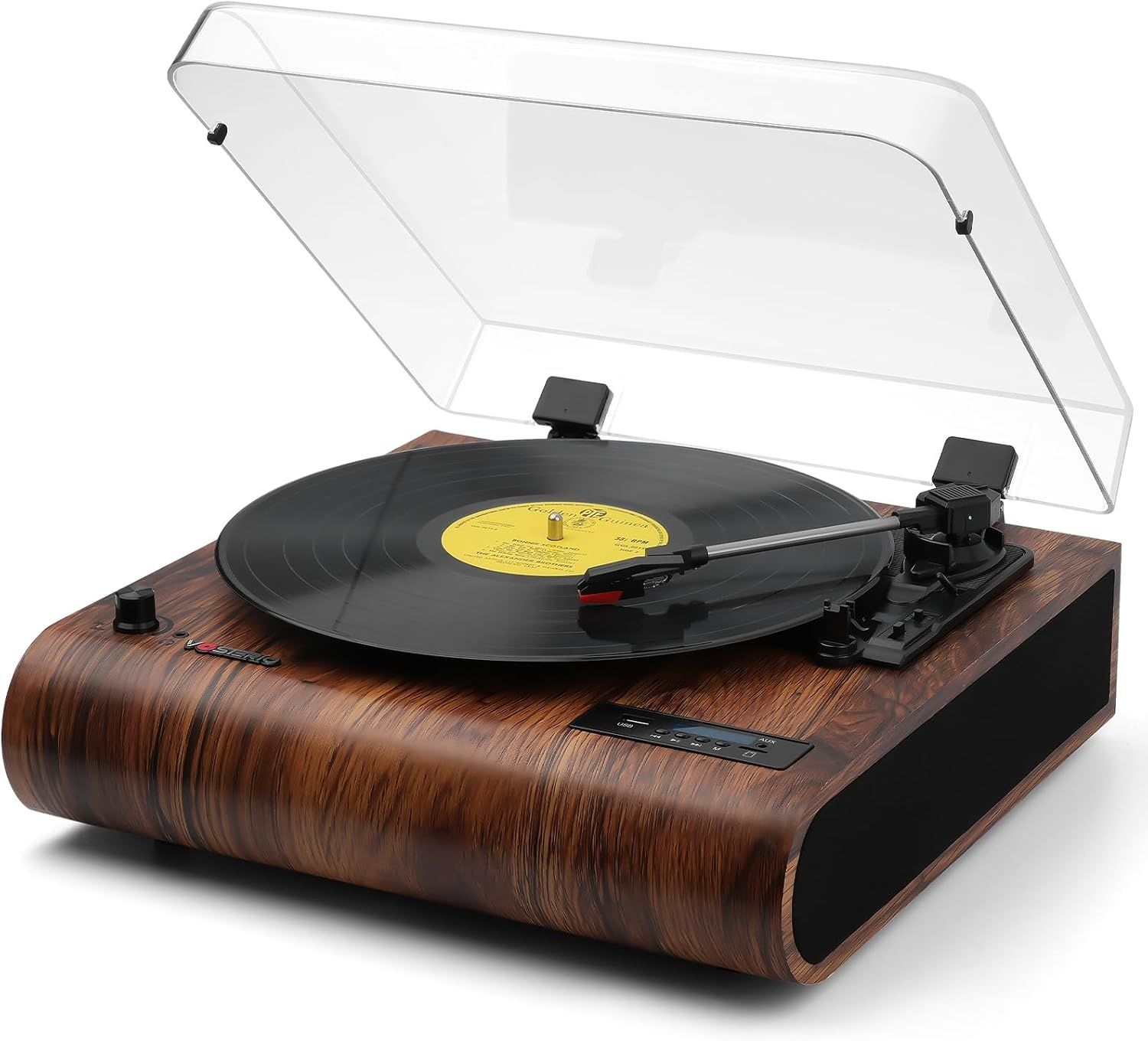 Gramofon VOSTERIO Bluetooth, HiFi Stereo, 3 prędkości, konwersja MP3.