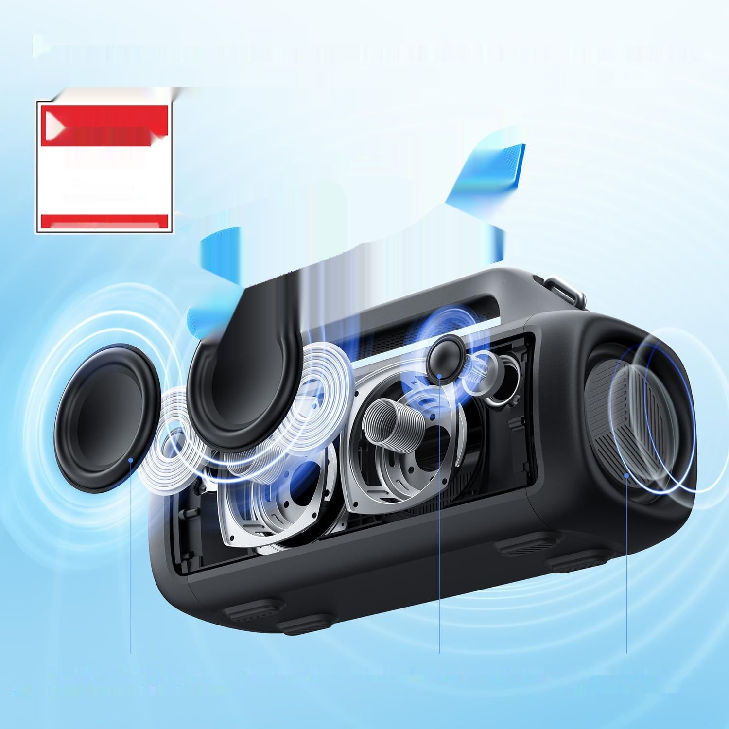 EarFun UBOOM X głośnik Bluetooth, 80 W, JumboBass, 30h, IP67, RGB, BT 5.3