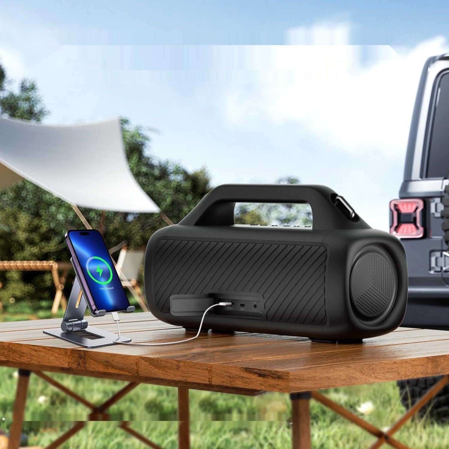 EarFun UBOOM X głośnik Bluetooth, 80 W, JumboBass, 30h, IP67, RGB, BT 5.3