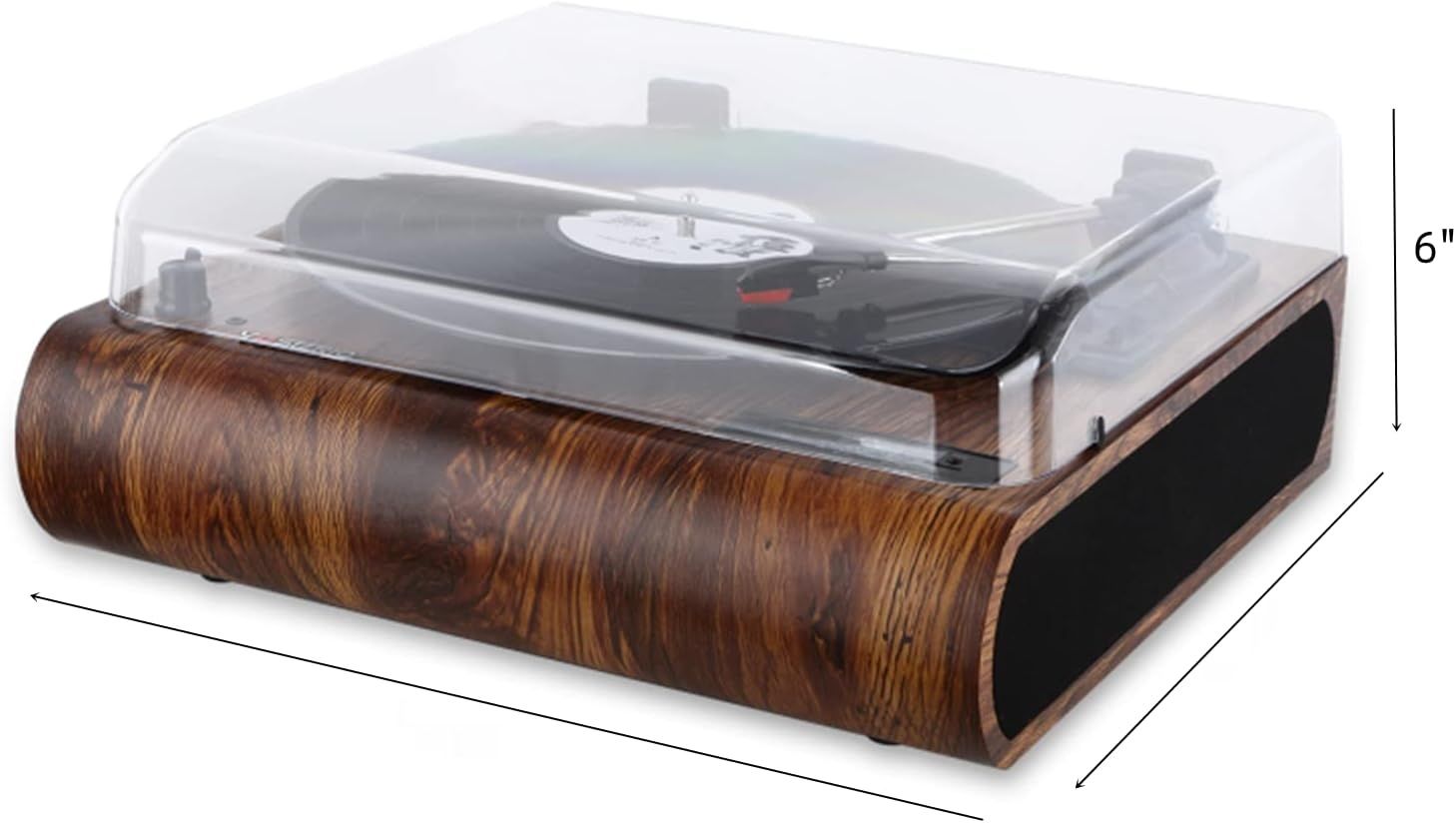 Gramofon VOSTERIO Bluetooth, HiFi Stereo, 3 prędkości, konwersja MP3.