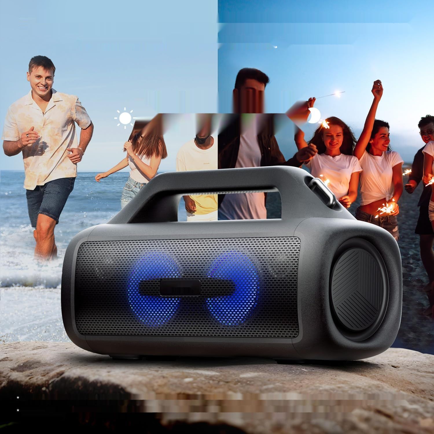 EarFun UBOOM X głośnik Bluetooth, 80 W, JumboBass, 30h, IP67, RGB, BT 5.3