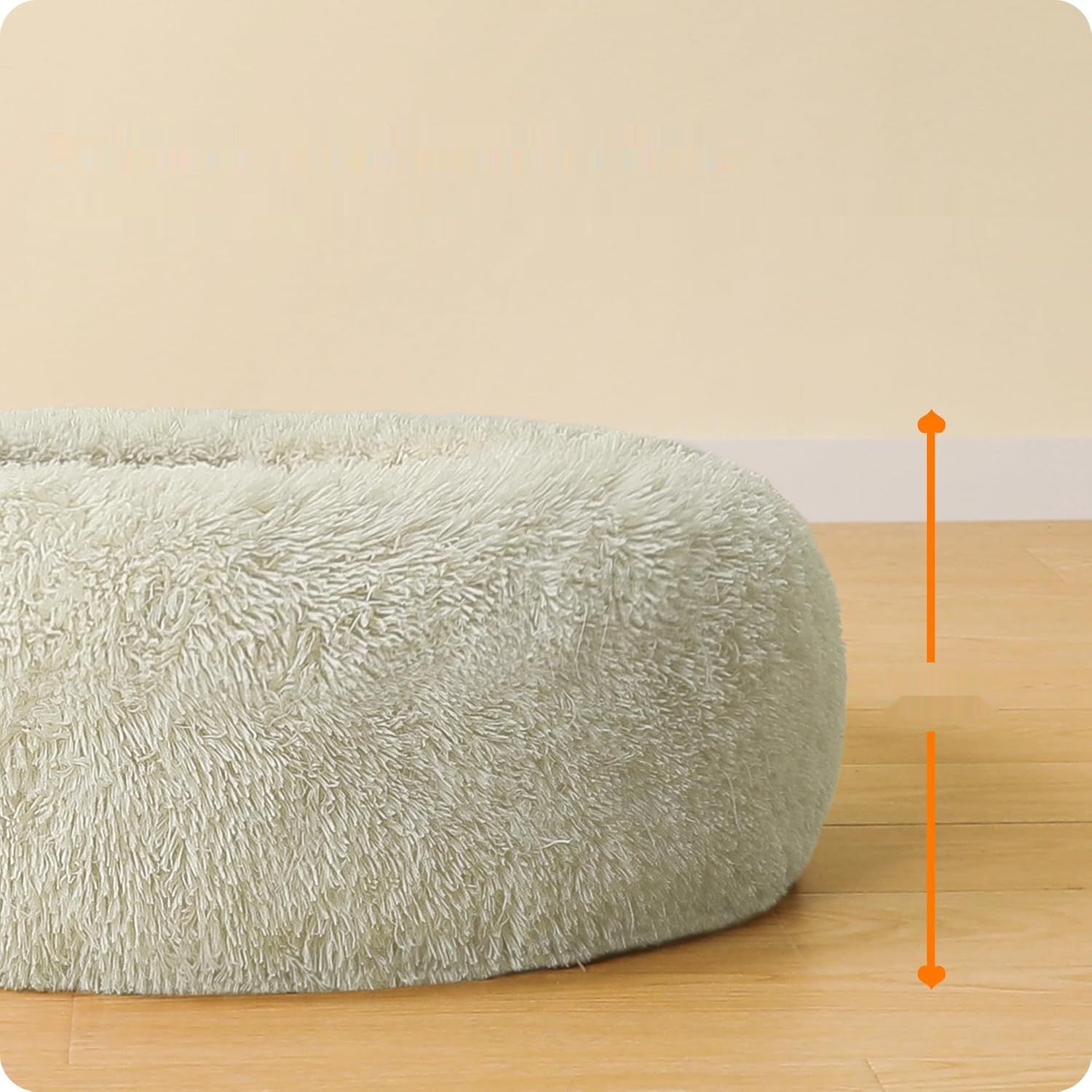HMTOPE Ortopedyczne Legowisko dla Psa, Okrągła Sofa, Średnica 70 cm, Beżowy