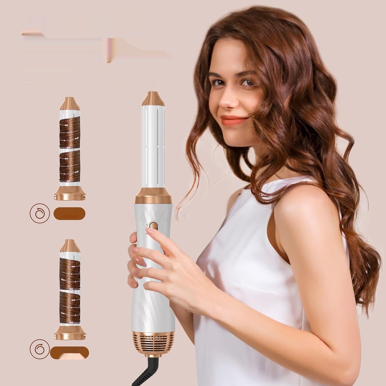 UKLISS 6 w 1 Stylizator do Włosów, Suszarka 1000 W z Okrągłą Szczotką