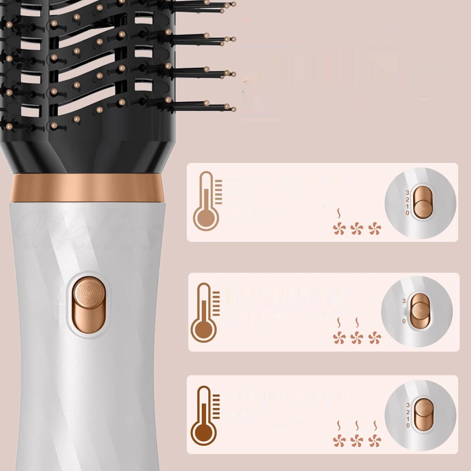 UKLISS 6 w 1 Stylizator do Włosów, Suszarka 1000 W z Okrągłą Szczotką