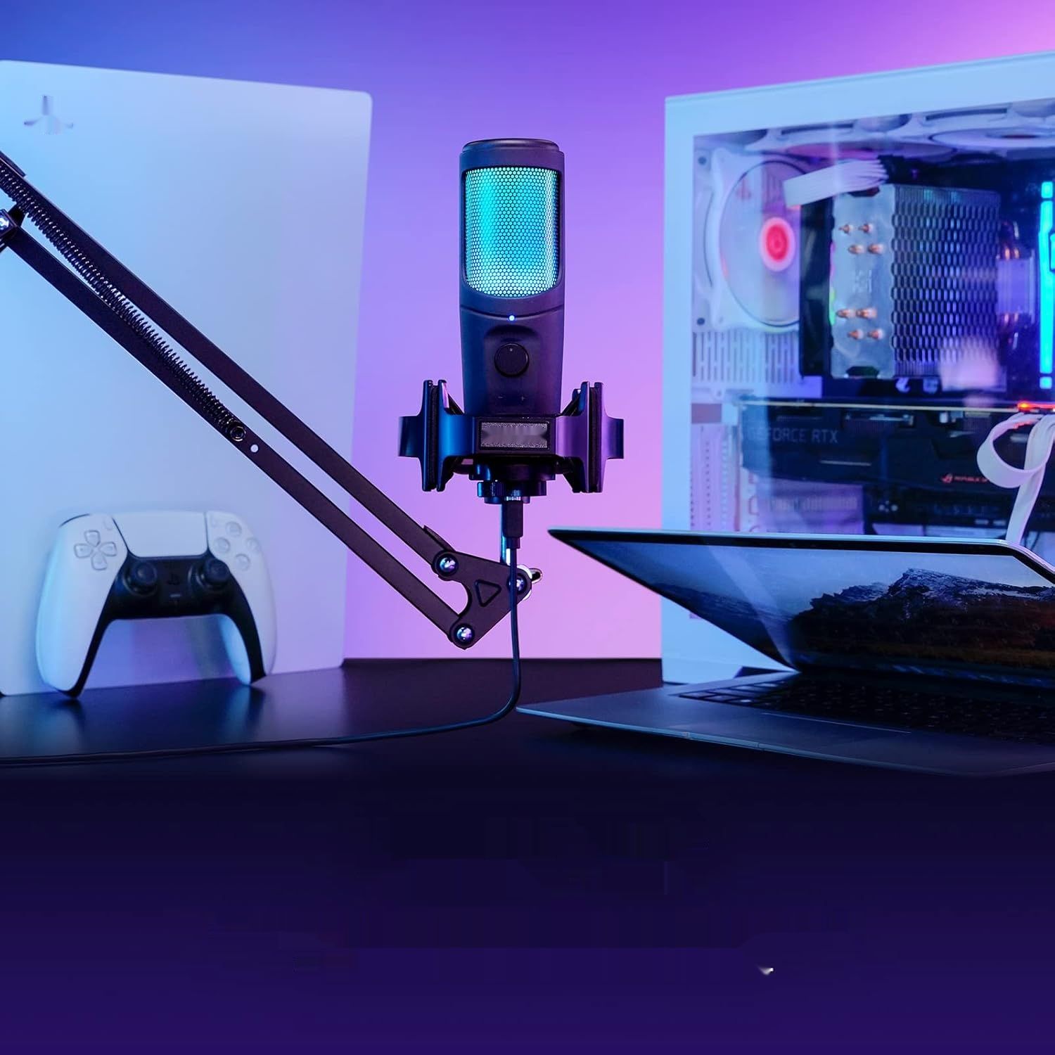 TONOR RGB USB Mikrofon TC40 RGB, do gier, podcastów, PC, PS4/5, wyciszenie
