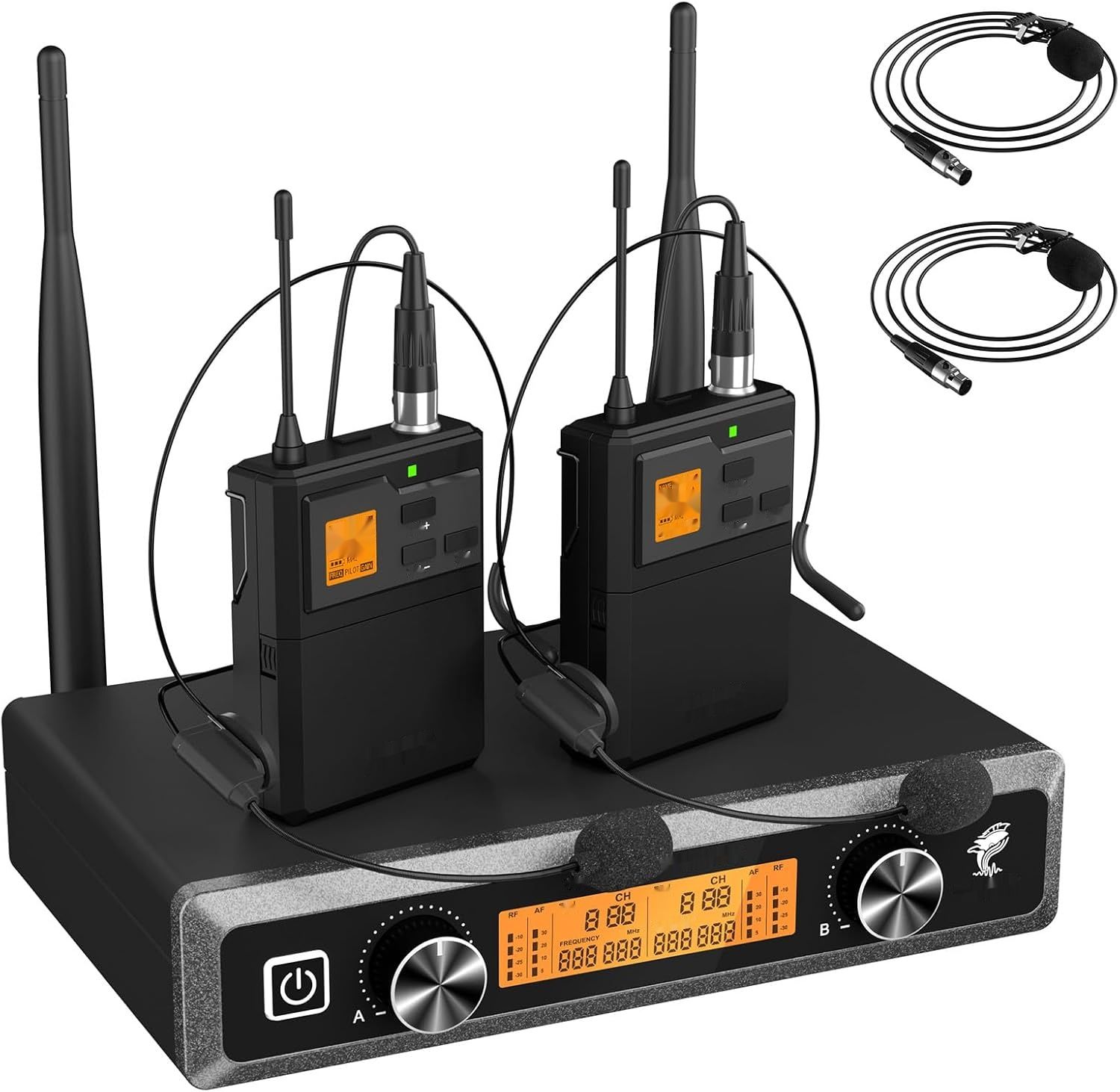 System mikrofonów bezprzewodowych TONOR UHF, mikrofony nagłowne/Lavalier.