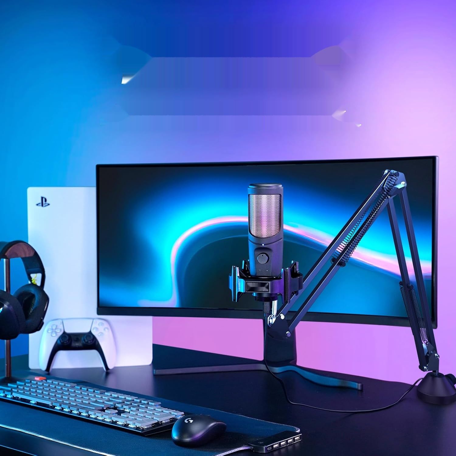 TONOR RGB USB Mikrofon TC40 RGB, do gier, podcastów, PC, PS4/5, wyciszenie