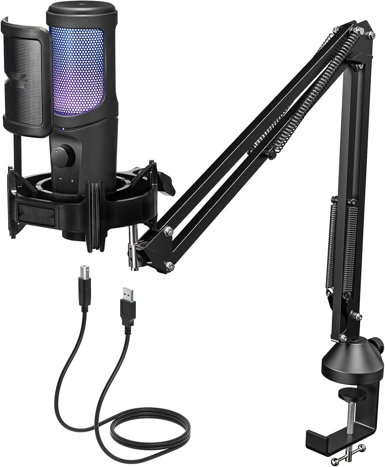 TONOR RGB USB Mikrofon TC40 RGB, do gier, podcastów, PC, PS4/5, wyciszenie