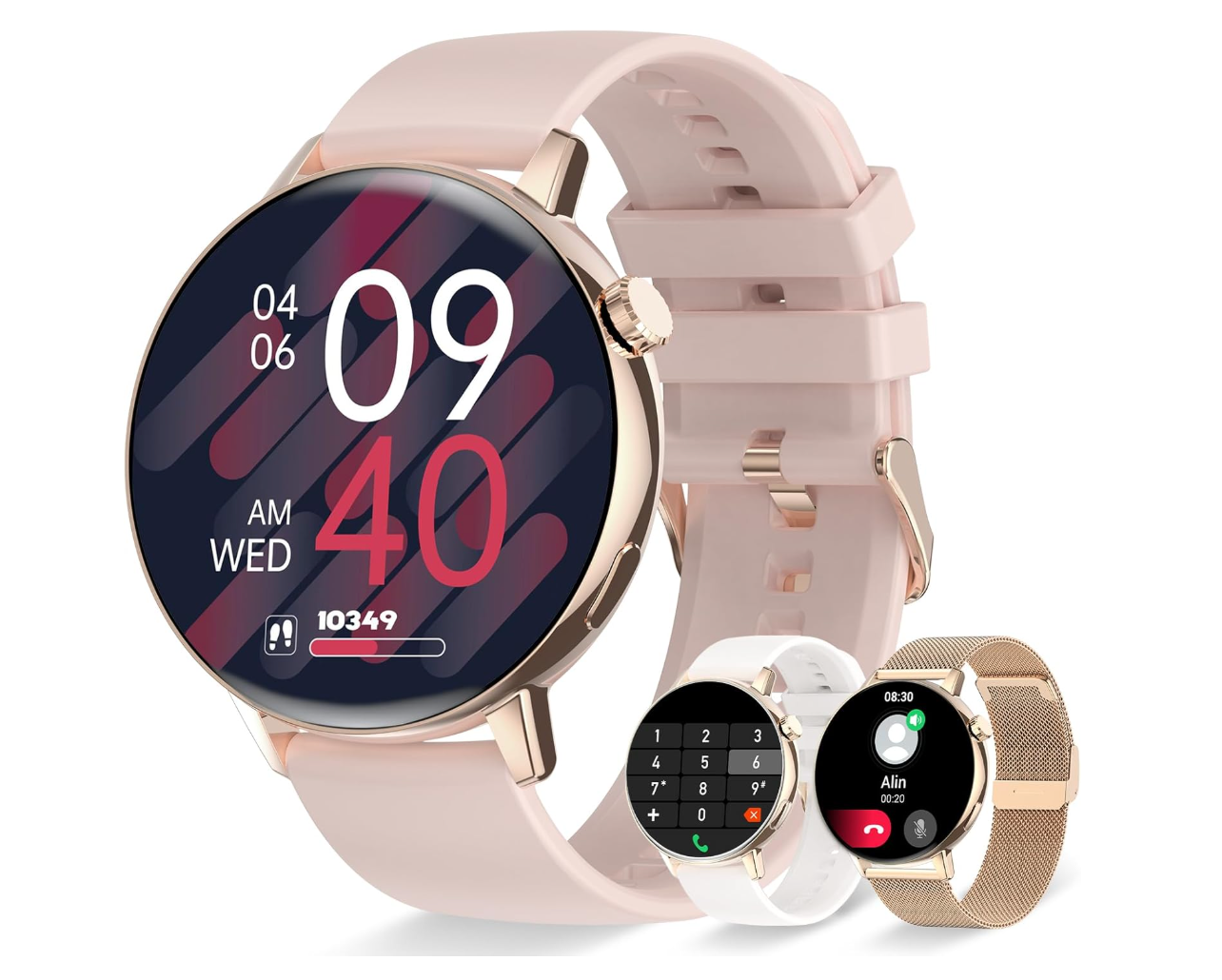 Smartwatch damski 1,32&quot; Tętno Sen 3 pasek Wodoodporny dla iOS Android