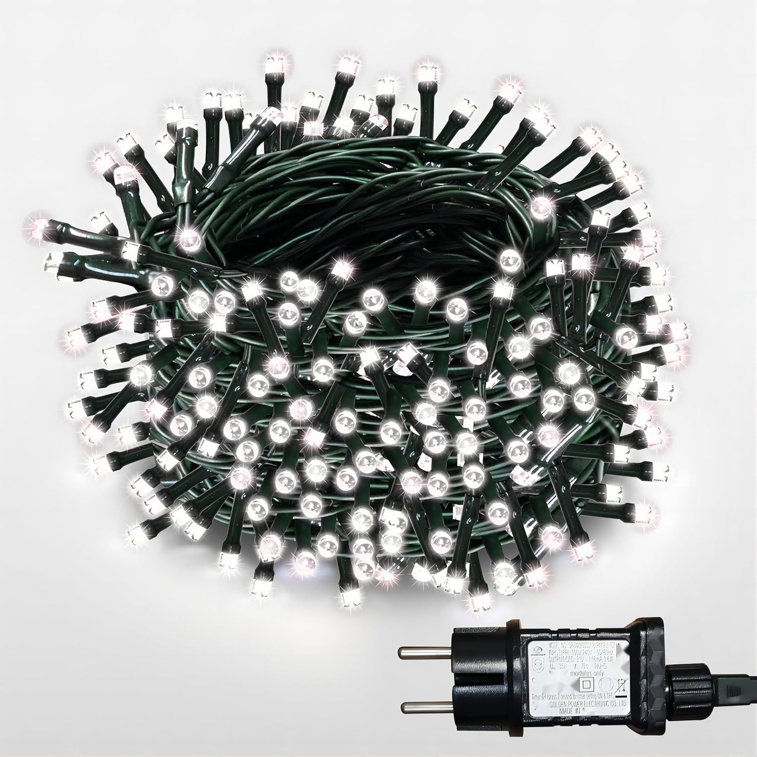 WISD LED Światełka choinkowe 33 m, 300 białych - z timerem i wtyczką EU