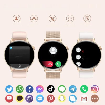 Smartwatch damski 1,32" Tętno Sen 3 pasek Wodoodporny dla iOS Android