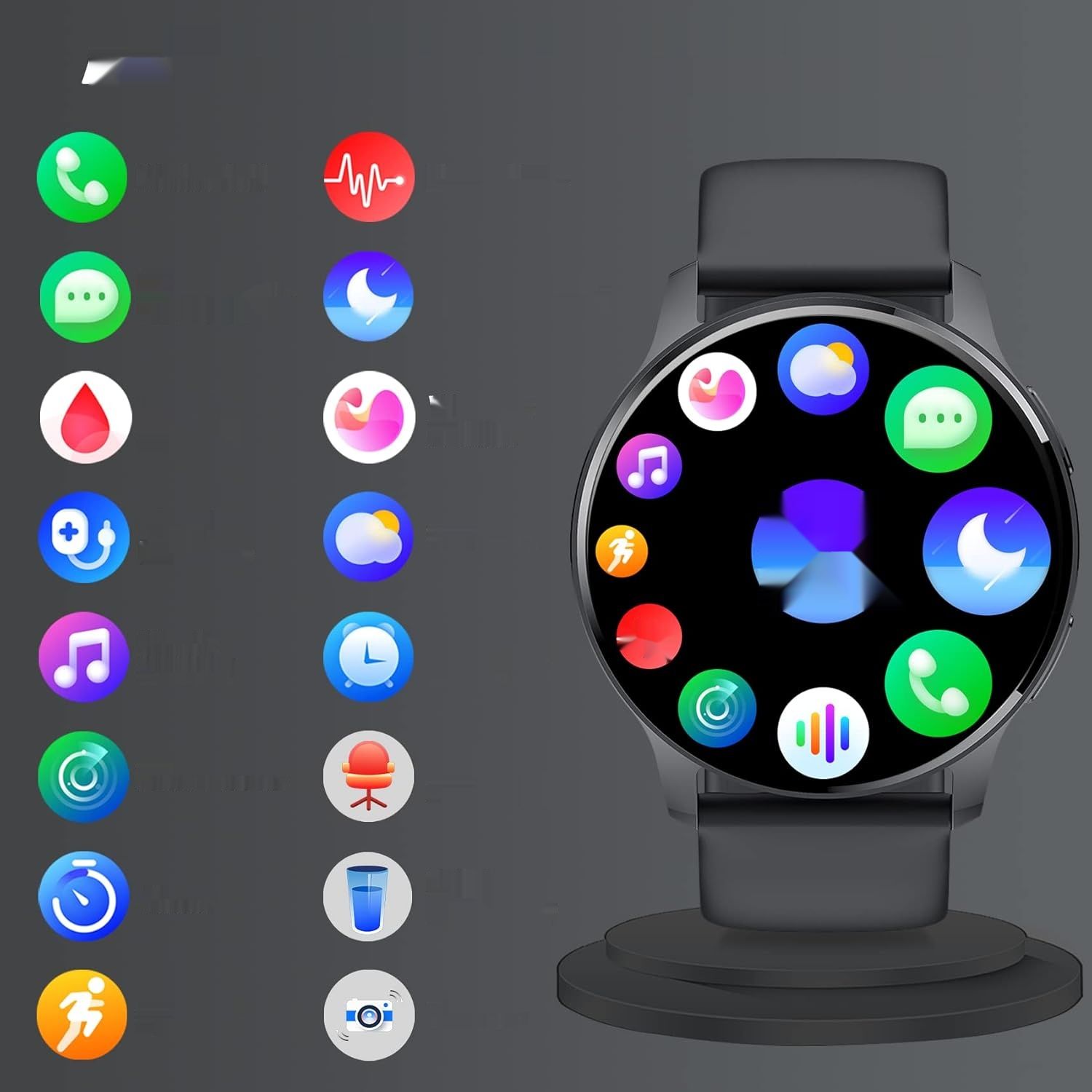 Erkwei Montre Connectée Damska Bluetooth 1.32&quot; Smartwatch, 3 Bransoletki