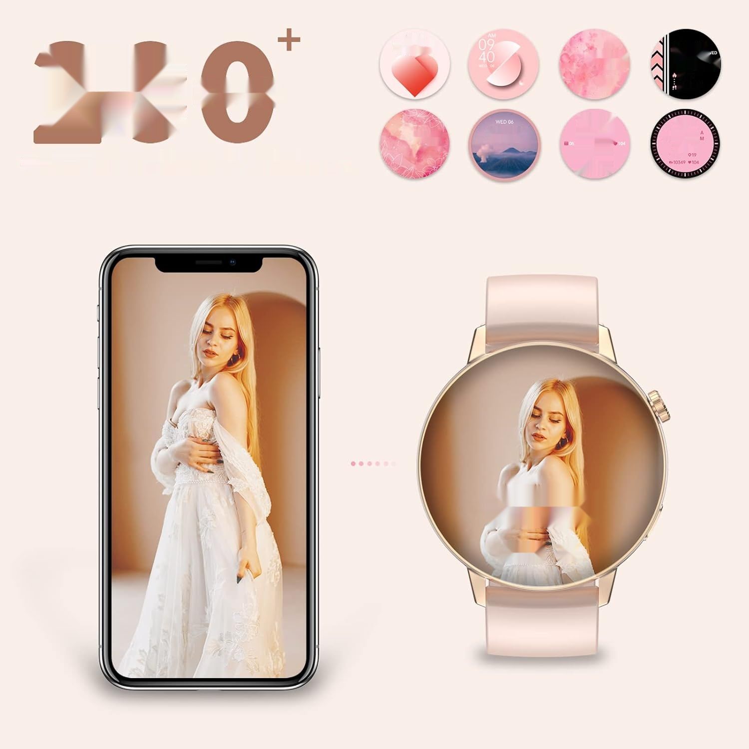 Smartwatch damski 1,32&quot; Tętno Sen 3 pasek Wodoodporny dla iOS Android
