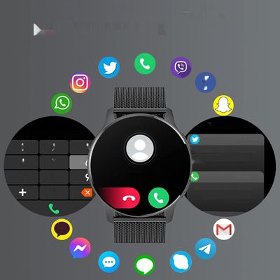 Erkwei Montre Connectée Damska Bluetooth 1.32" Smartwatch, 3 Bransoletki