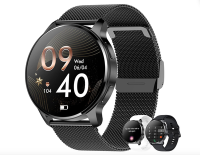 Erkwei Montre Connectée Damska Bluetooth 1.32&quot; Smartwatch, 3 Bransoletki