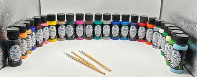 TBC Zestaw Farb Akrylowych 36x60ml z 3 Pędzlami, Wodoodporne, Szybkoschnące