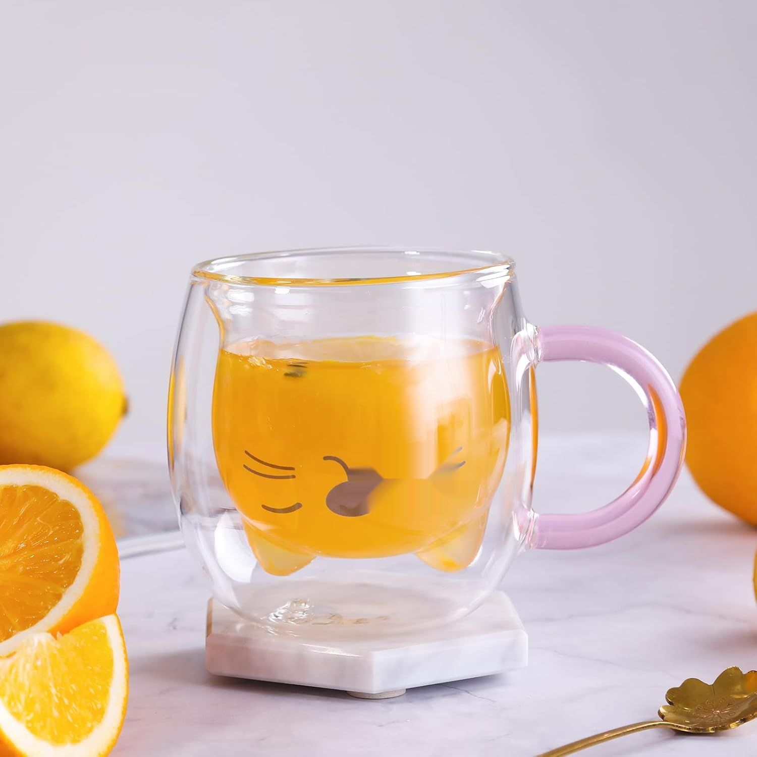 SHENDONG Uroczy Kubek z Kotem 8,5 oz (Różowe Ucho)