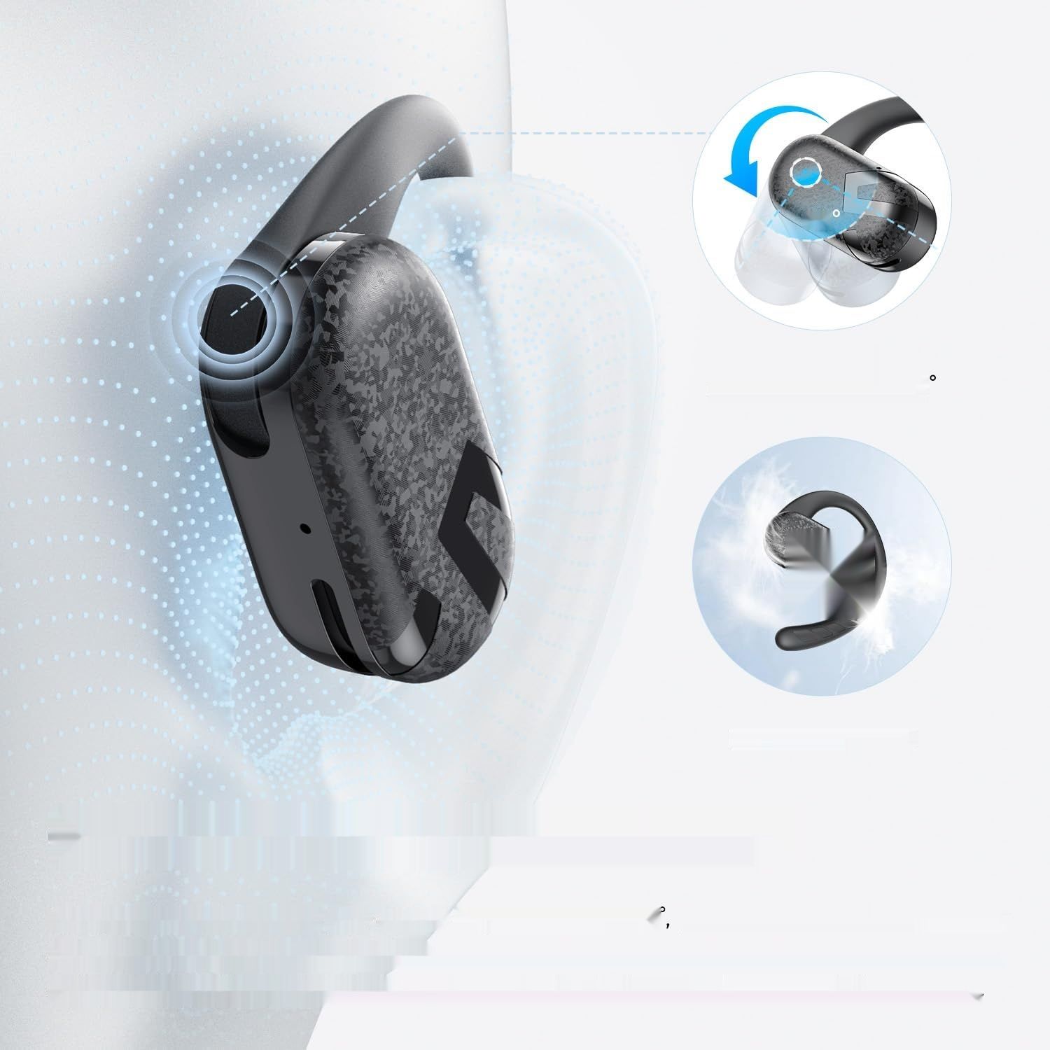 SoundPEATS Breezy Open Ear Słuchawki Bluetooth 5.4, 40h pracy na baterii.