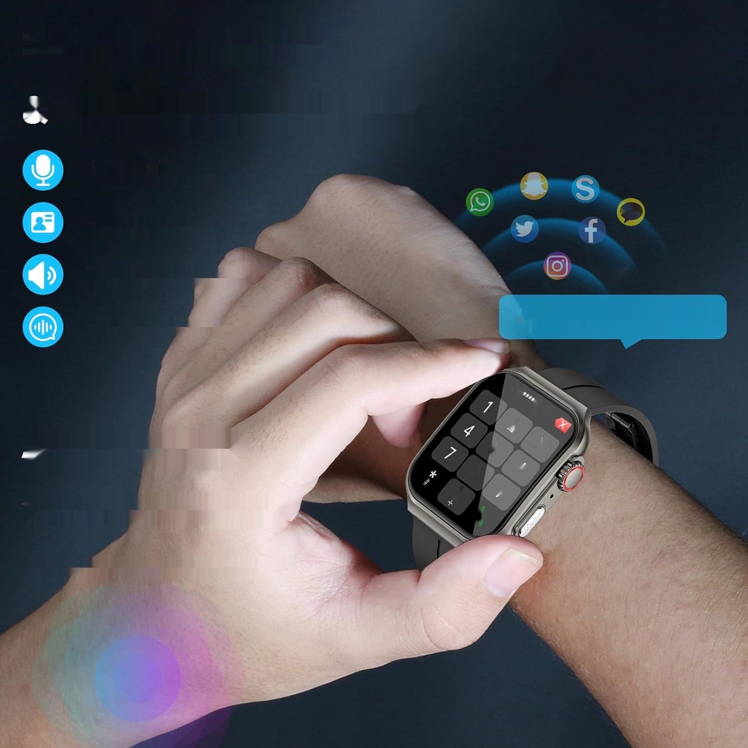 2024 Smartwatch ECG z funkcją rozmów/1,96&quot;, czarną opaską