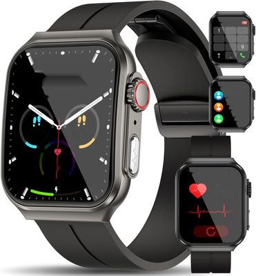 2024 Smartwatch ECG z funkcją rozmów/1,96&quot;, czarną opaską