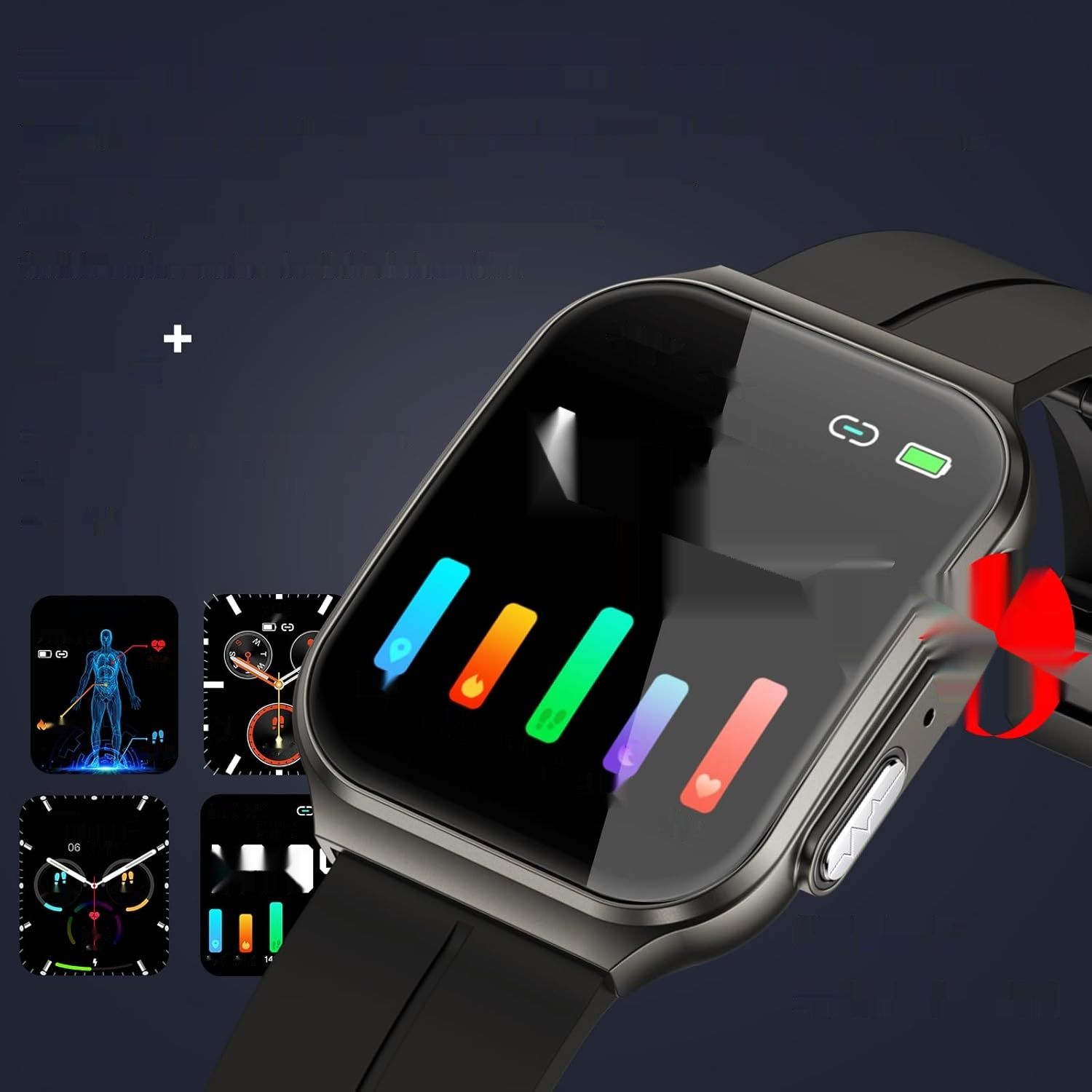 2024 Smartwatch ECG z funkcją rozmów/1,96&quot;, czarną opaską