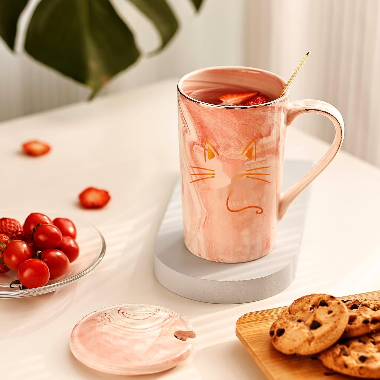 Kubek dla Kociej Mamy 400 ml Różowy