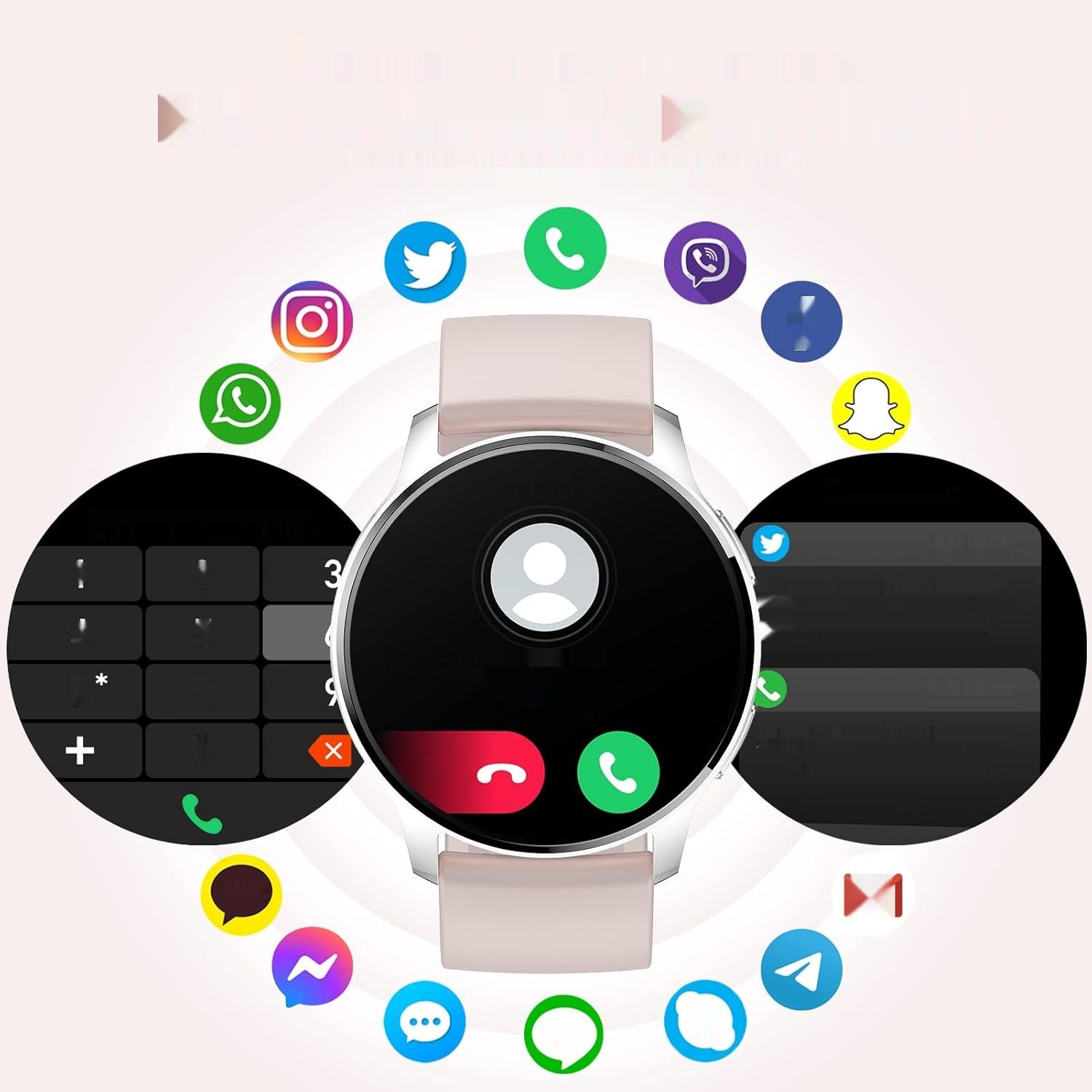 Erkwei Damski Smartwatch z rozmowami Bluetooth, 1,32-calowy Tracker Fitness