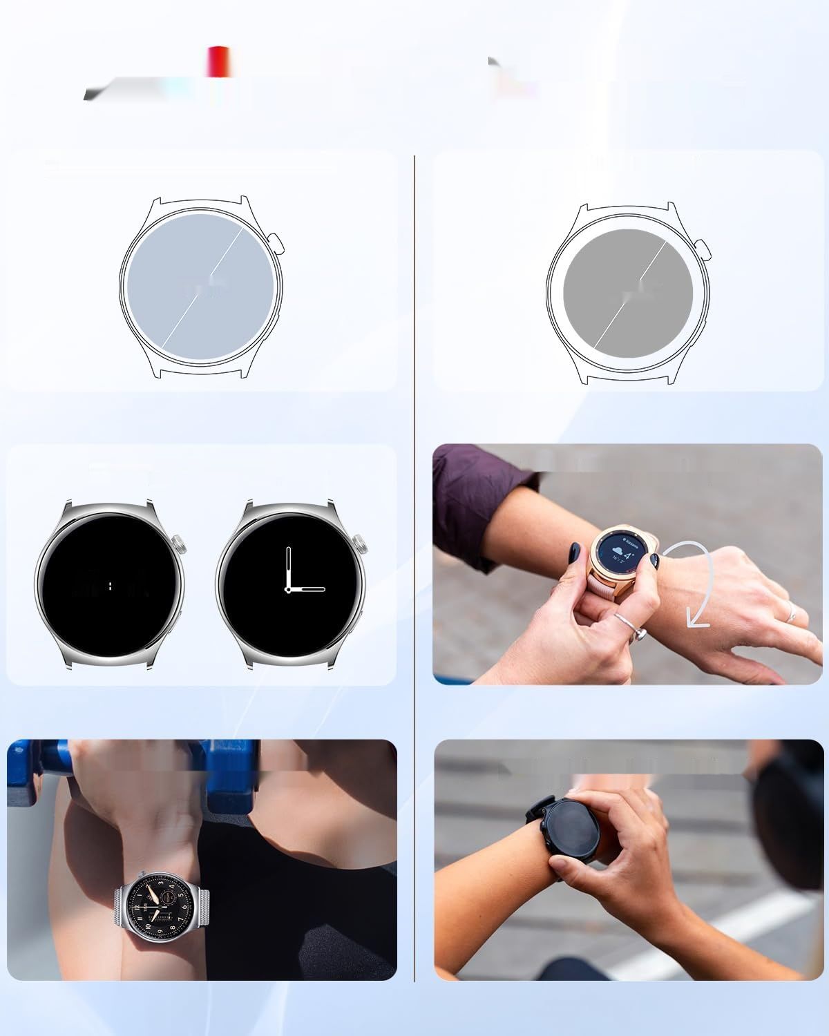 Smartwatch Damski 1.43&quot; AMOLED z WhatsApp, iOS/Android, Srebrny