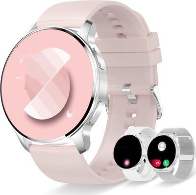 Erkwei Damski Smartwatch z rozmowami Bluetooth, 1,32-calowy Tracker Fitness