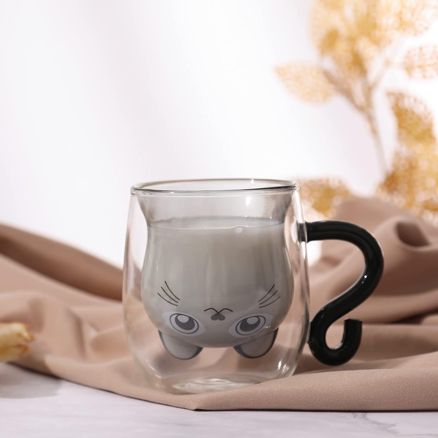 SHENDONG Słodkie kubki z uchwytem 250 ml (Czarny Kot)