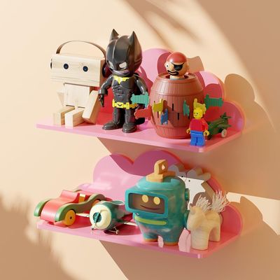 Toski Etagere Ścienna Zestaw 2, 26cm Chmurki Półka, Łatwa do Czyszczenia