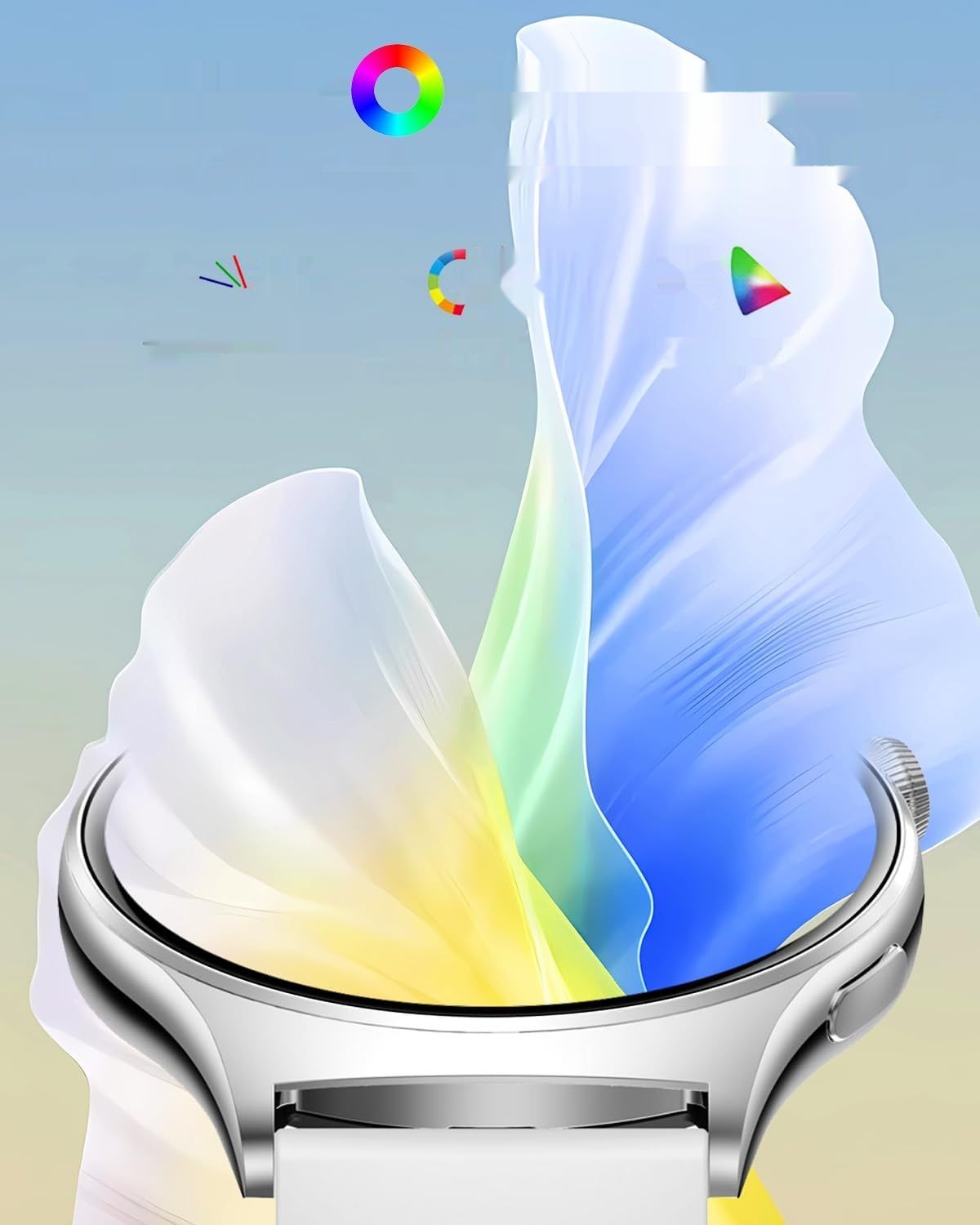 Smartwatch Damski 1.43&quot; AMOLED z WhatsApp, iOS/Android, Srebrny