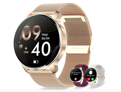 Damski Smartwatch: Połączenia Bluetooth i Asystent AI, Wodoodporny.