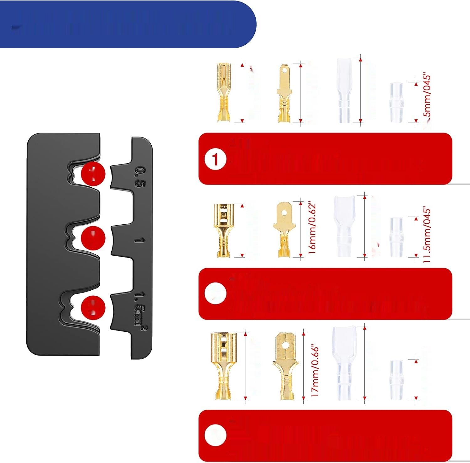 Zaciskarka TUBTAP z 300 narzędziami do konektorów 0,5-1,5 mm² (AWG 22-16)