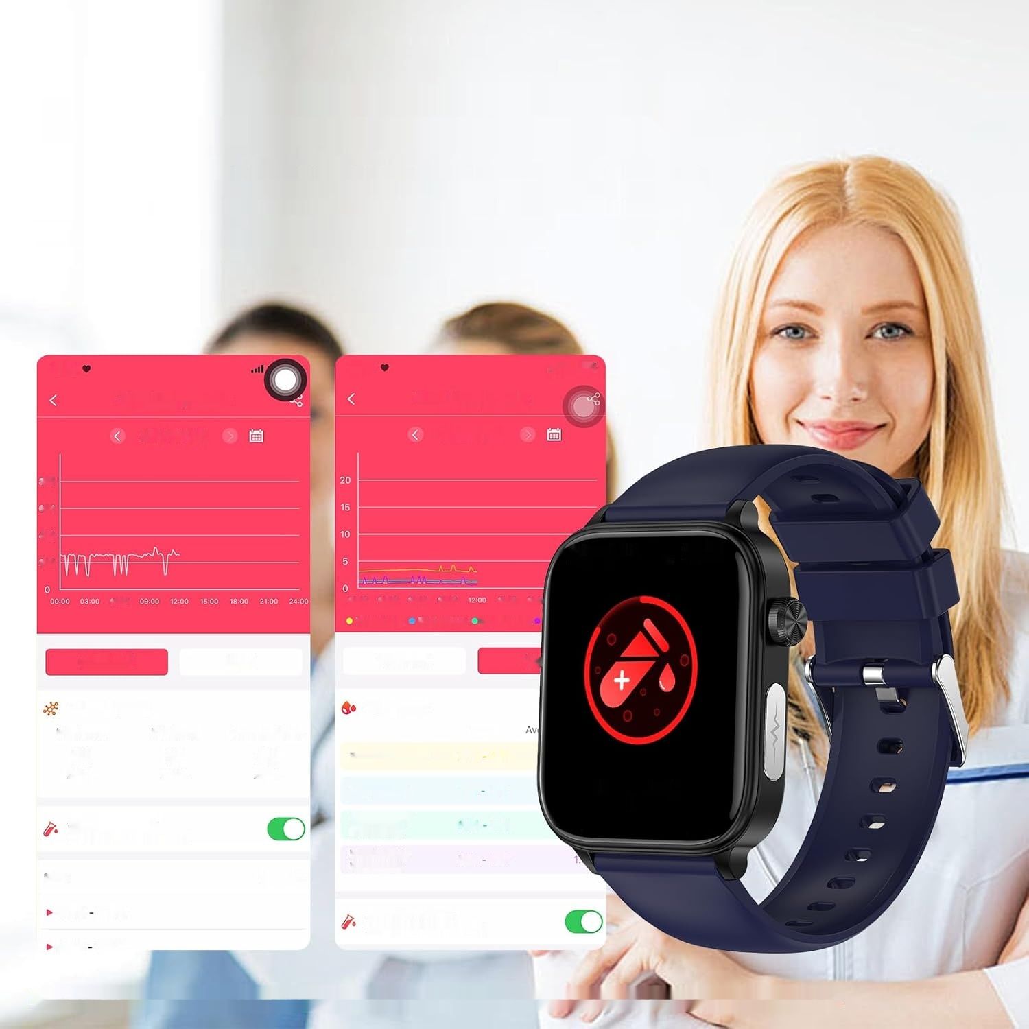 Inteligentny Zegarek ECG 2024, 1.96&quot; Smartwatch, IP68 Android iOS
